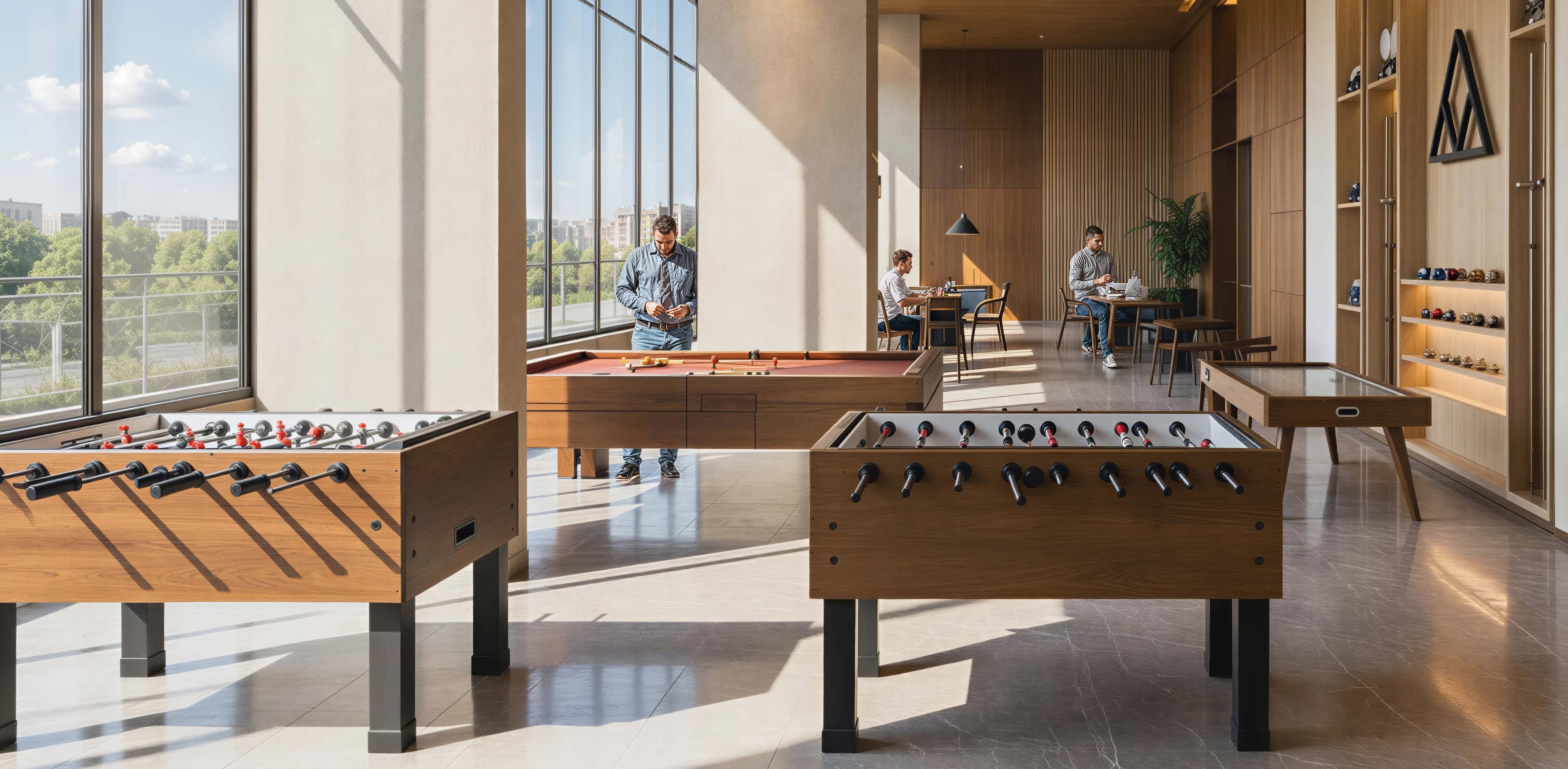 Clubhouse indoor games room and social lounge
