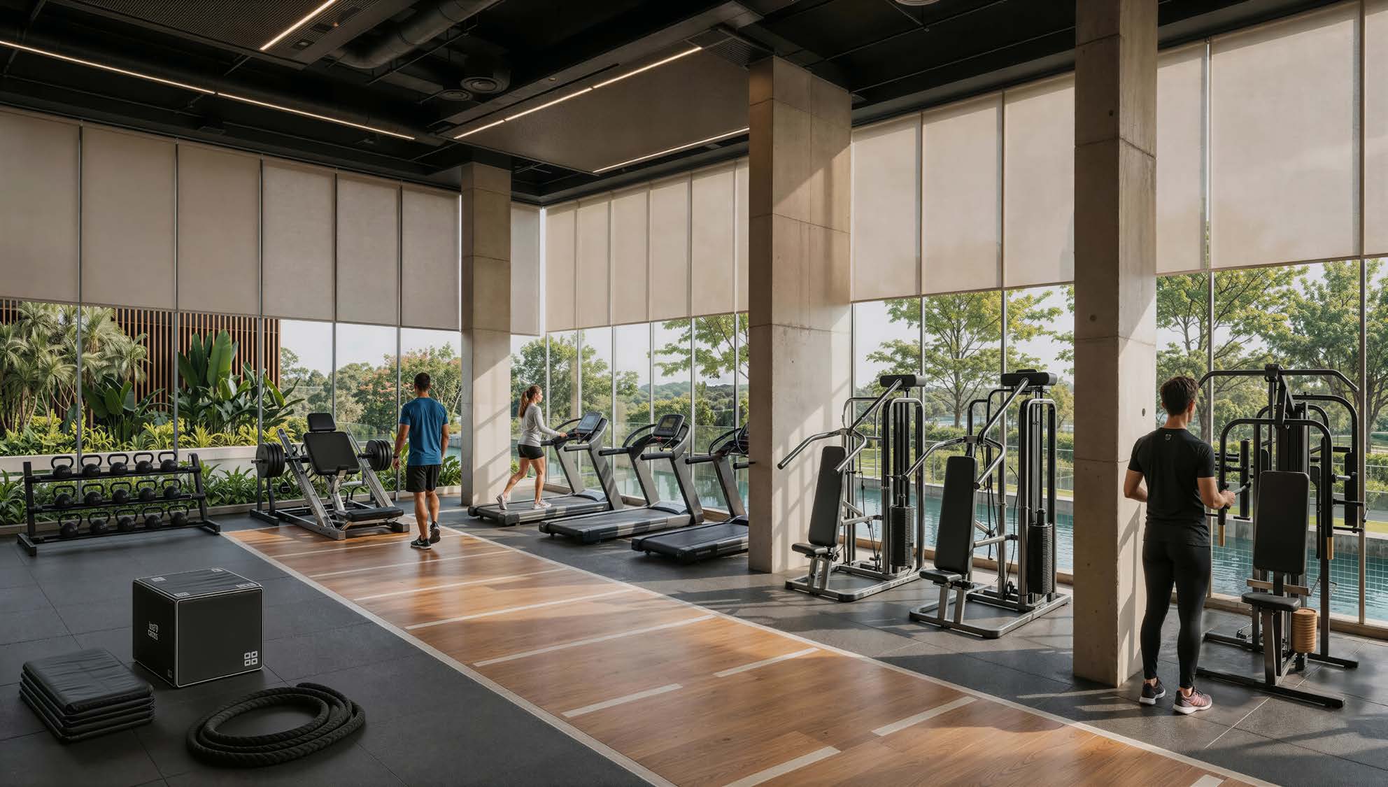 Modern fitness centre and gymnasium