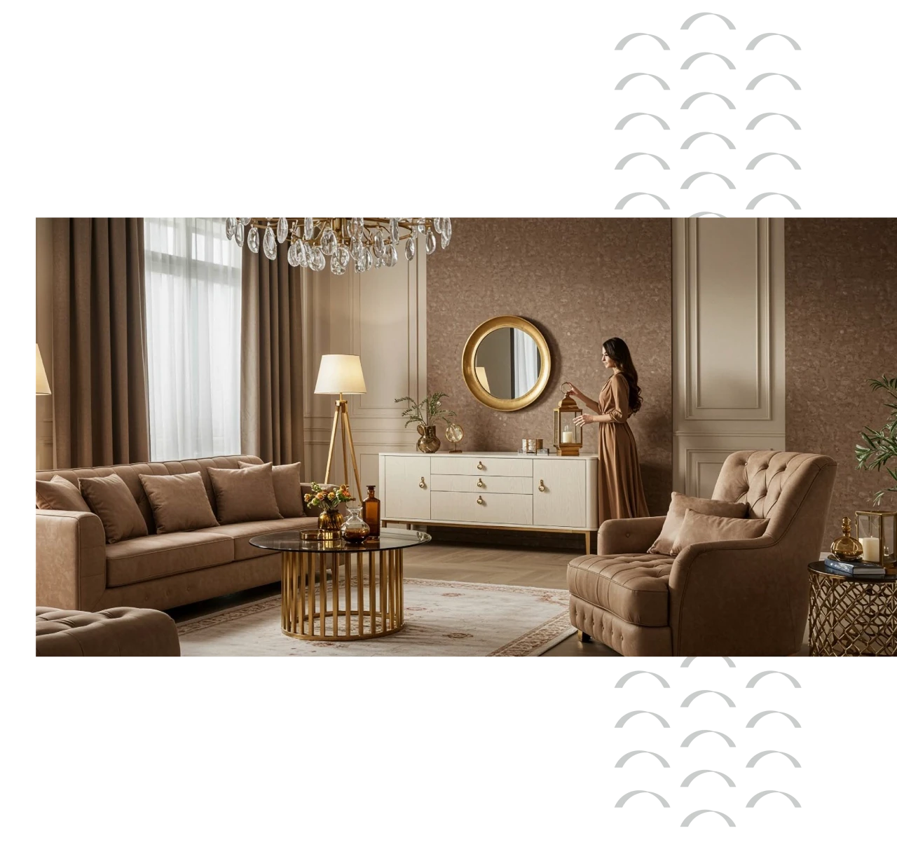 Refined contemporary living room interior at 6 Boulevard